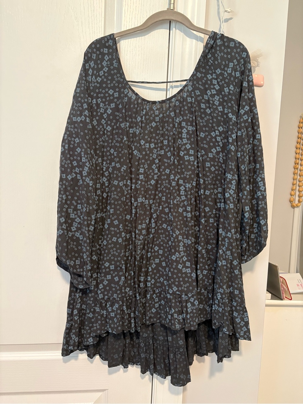 Free People Tunic/Dress with blue detail and backless design